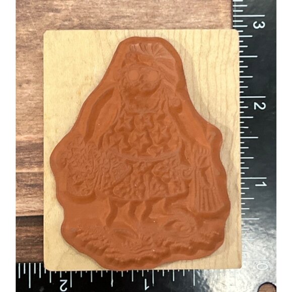 PSX F-296 Wood Mounted Rubber Stamp Beach Santa Summer Vibes Made In USA - Picture 2 of 3